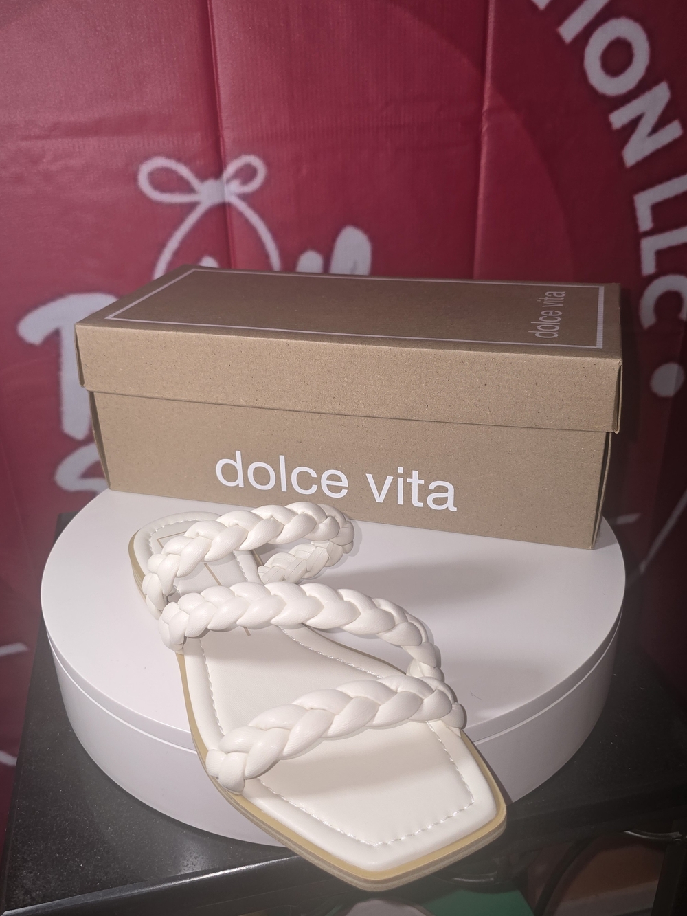 Dolce Vita Ivory Braided Slide Sandals Size 11 M